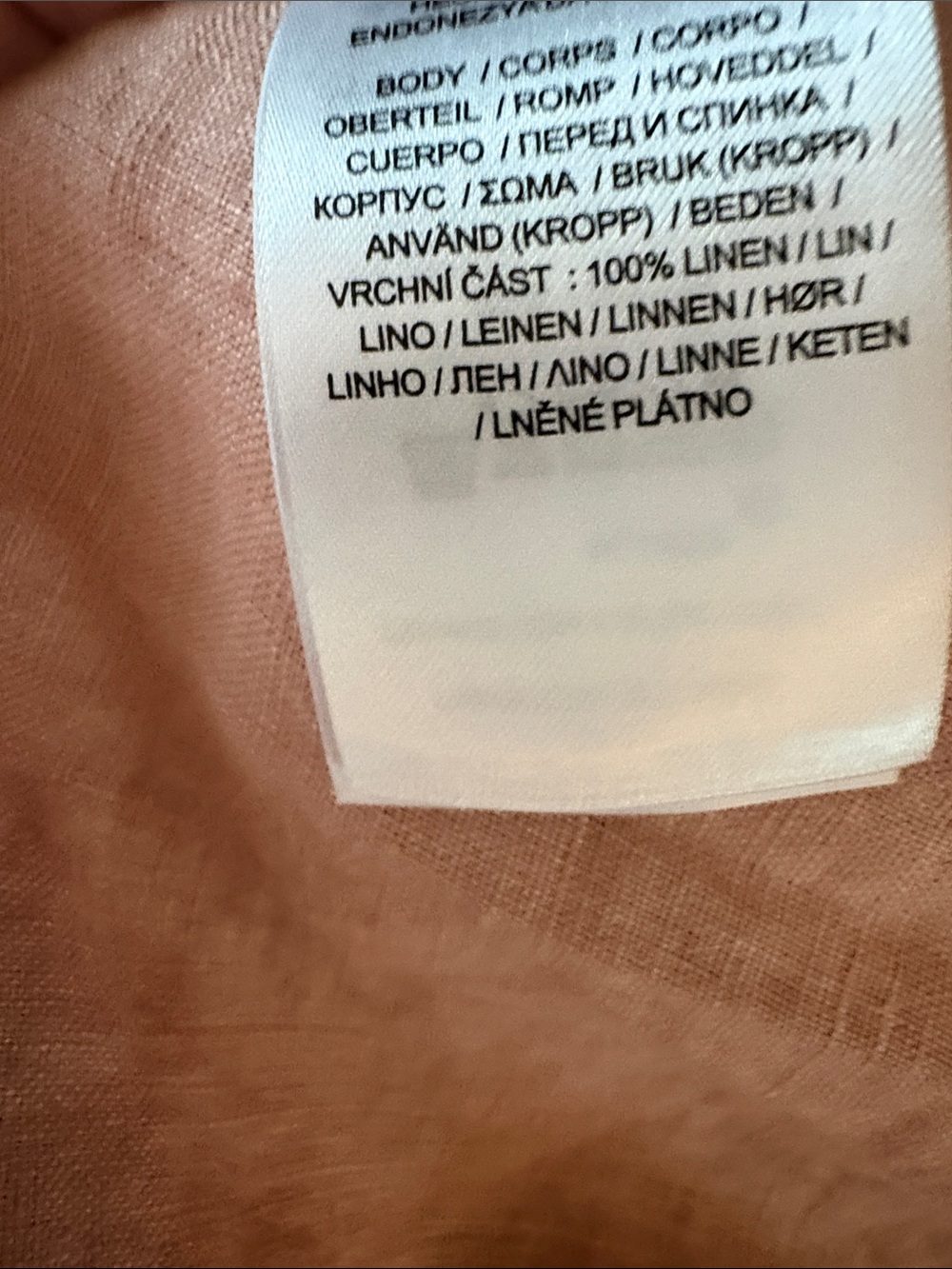 Linen Short-Sleeve Button-Up Linen Shirt in Blush - Picture 7 of 7